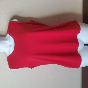 VTG Vintage Napa Valley red sleeveless top with cutout collar design sz m